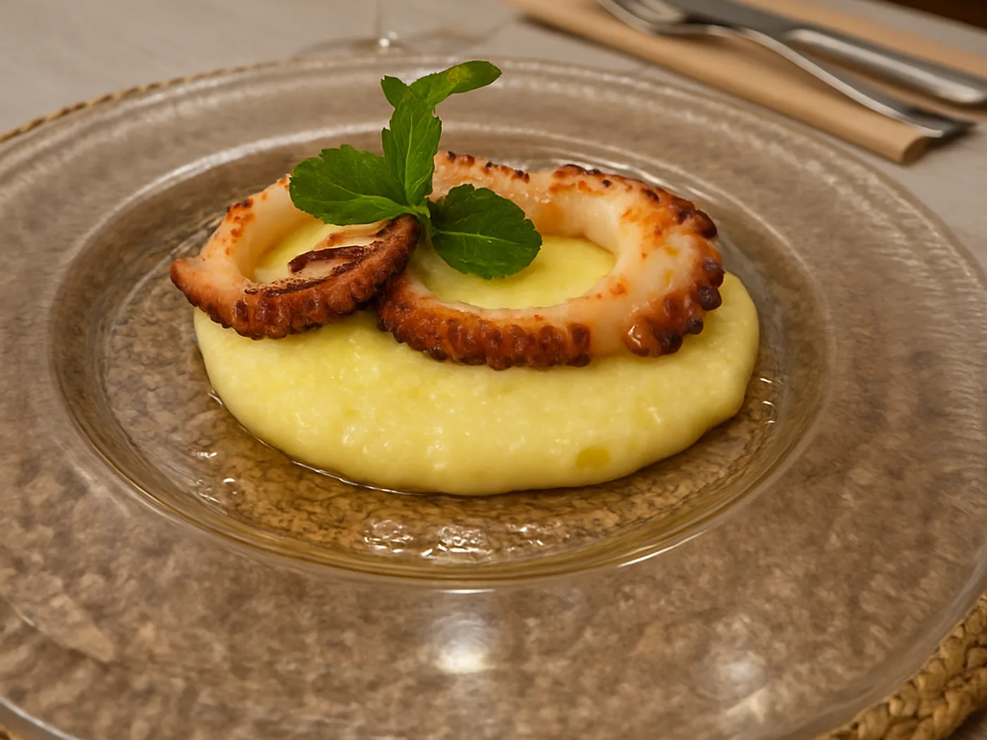 Polpo su crema di patate