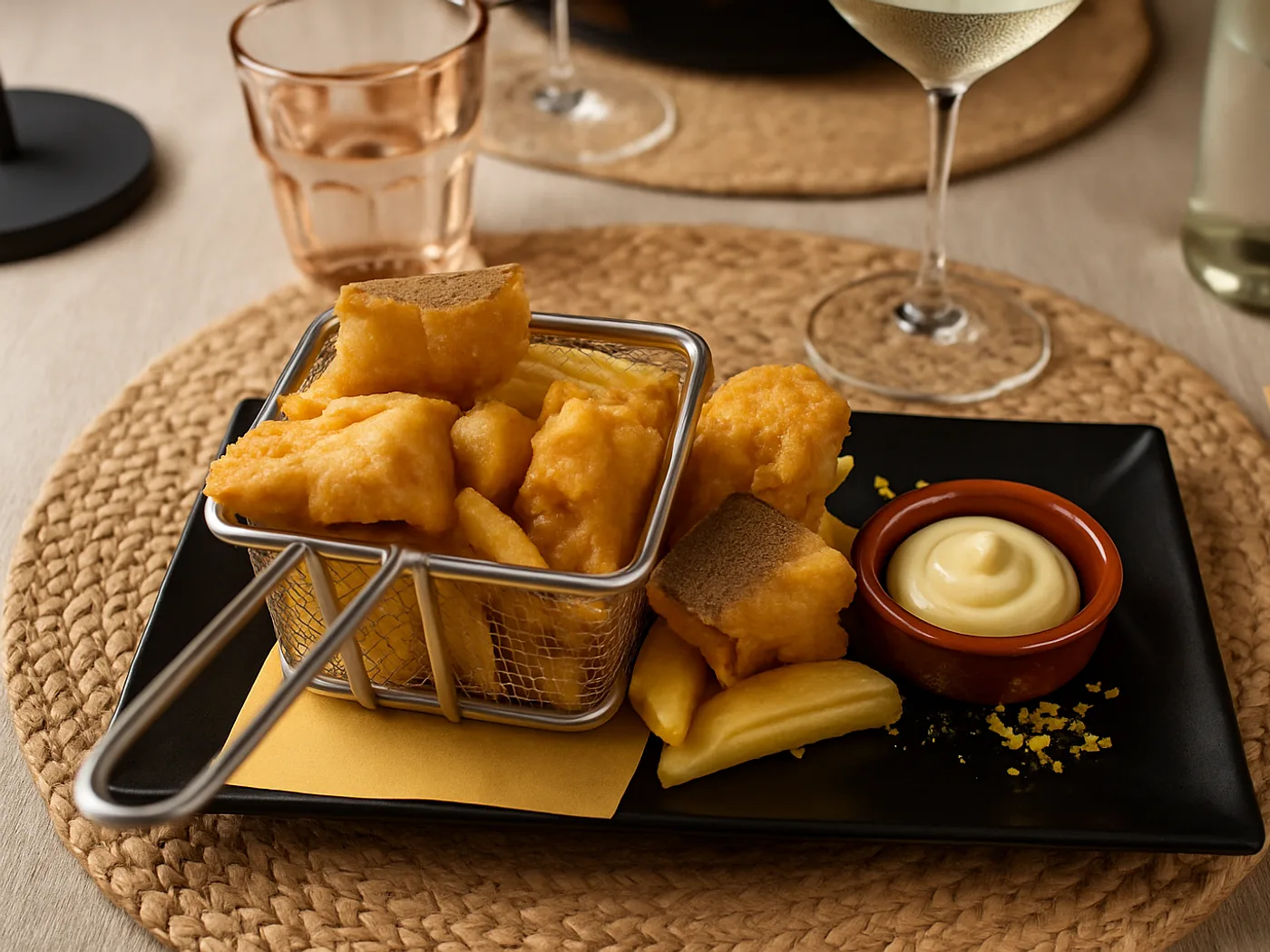 Frittura di pesce con maionese